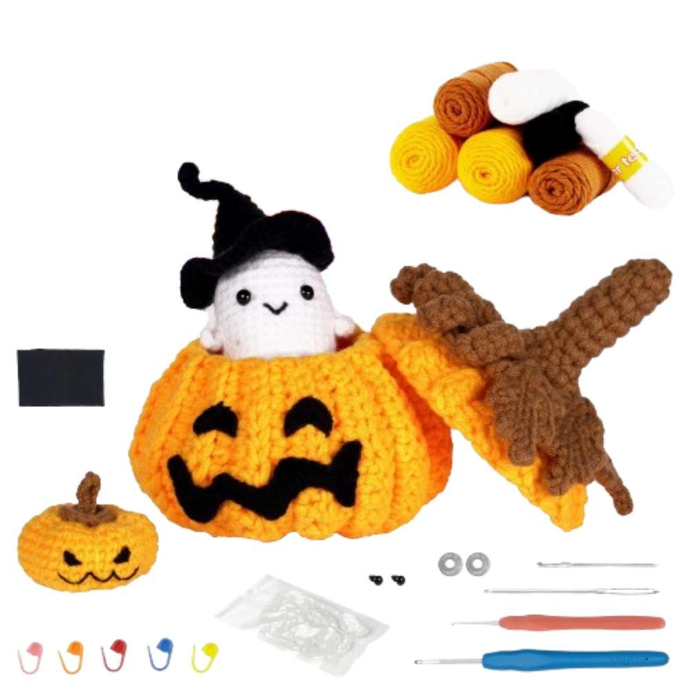 Creative Halloween Thread Crochet Material Little Green Doll Beginner Crochet Kit  Beginners