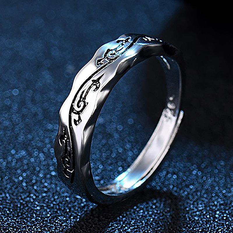 Herren Pop Vintage Sterling Silber Kreativer Offener Ring