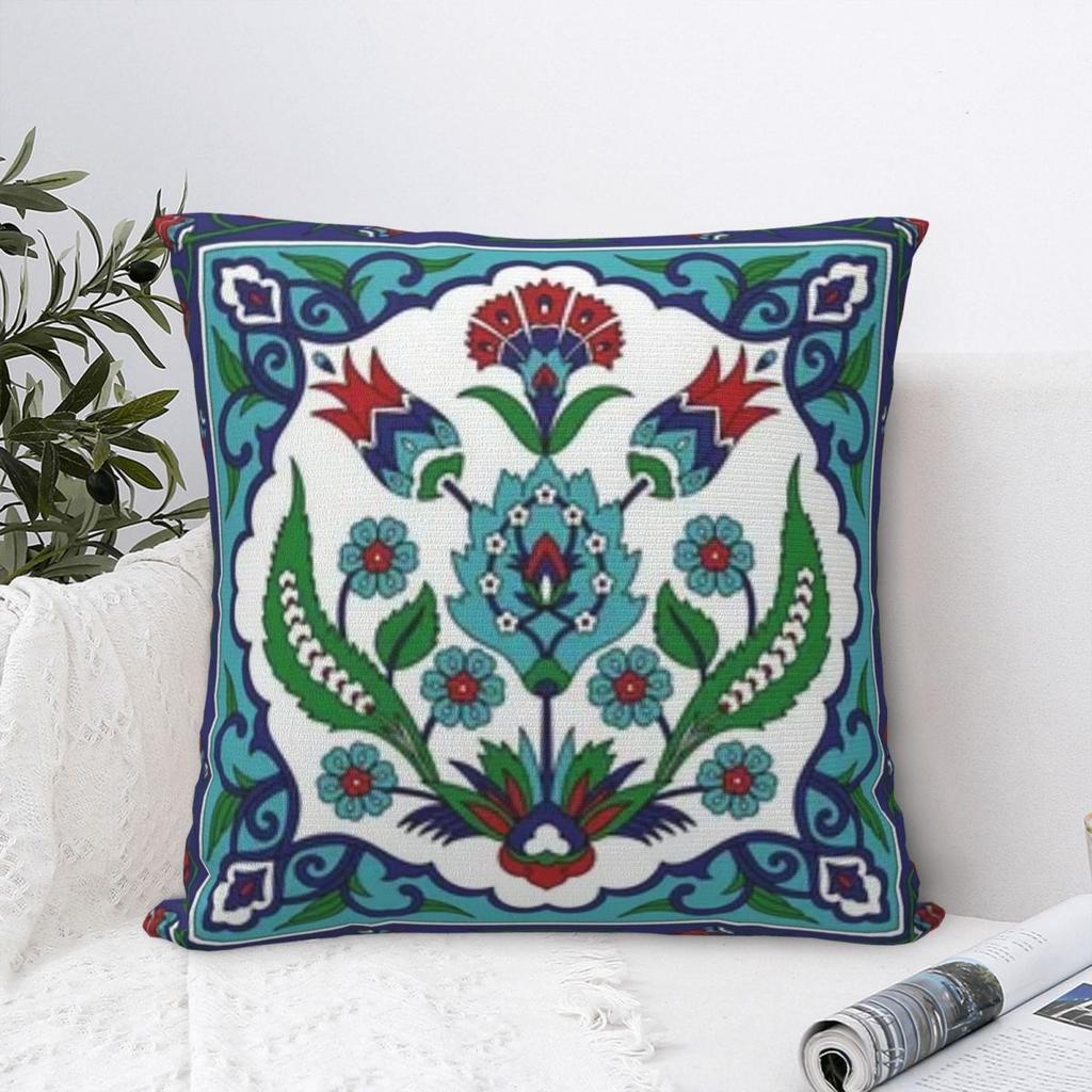 Turkish Tile Pattern Vintage Iznik Cer Pillowcase Cushion Comfort Throw Pillow Sofa Decorative Cushions Used Home Living Room