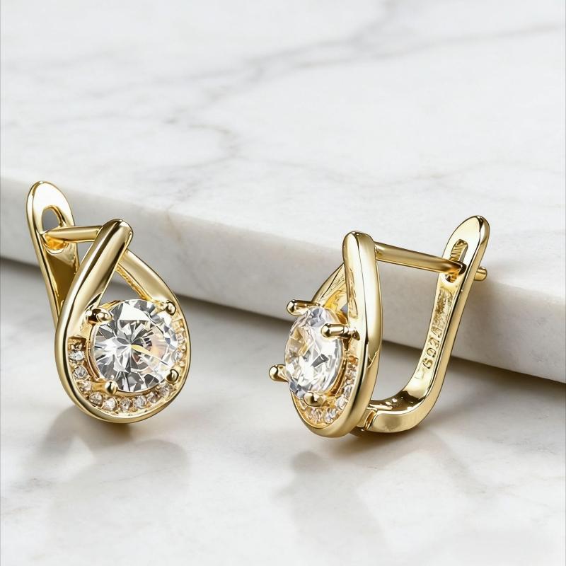 

New 925 Sterling Silver Earrings 2ct Morganite Luxury for Women Wedding Jewelry Elegant Female Accessories Fashion Gift Party золотий
