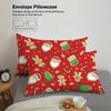 3Pcs red Christmas theme print quilt cover featuring pilowcases, no filing, skin-friendly, warm machine washable beding set decor