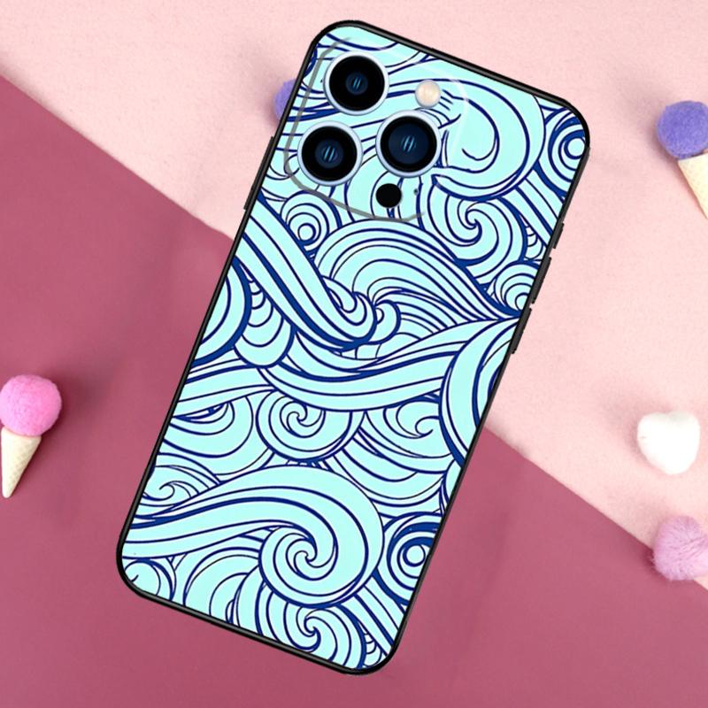 Japanese Style Floral Texture Case For iPhone 16e 16 15 Pro Max 11 12 13 Mini 14 15 Pro Max 15 Plus XR Phone Back Cover