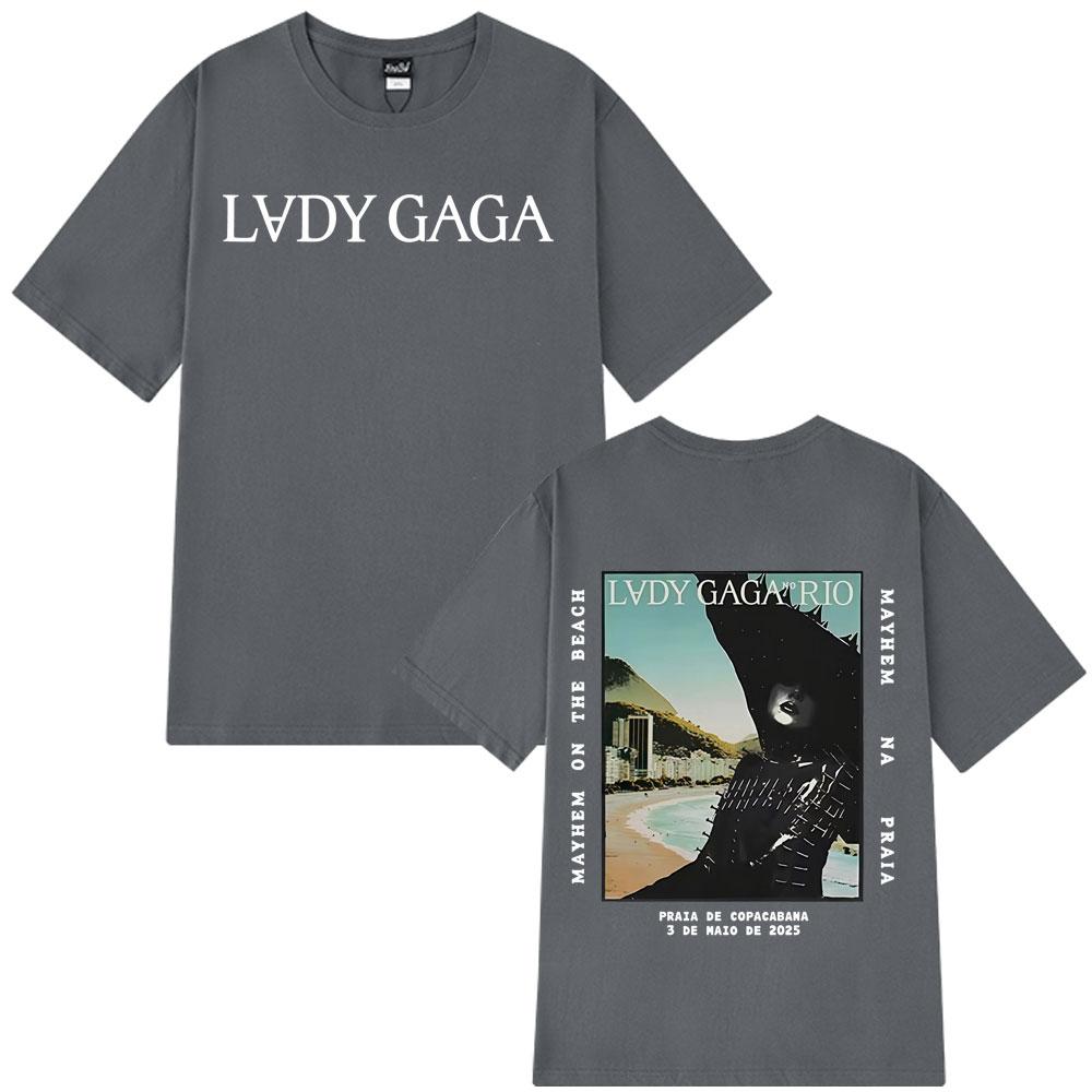 2026 Frühling Sommer Lady Gaga Mayhem Tour T-Shirt Hip Hop Mode Grafik Rundhals Reine Baumwolle Bedruckt Unisex Kurzarm Oberteil