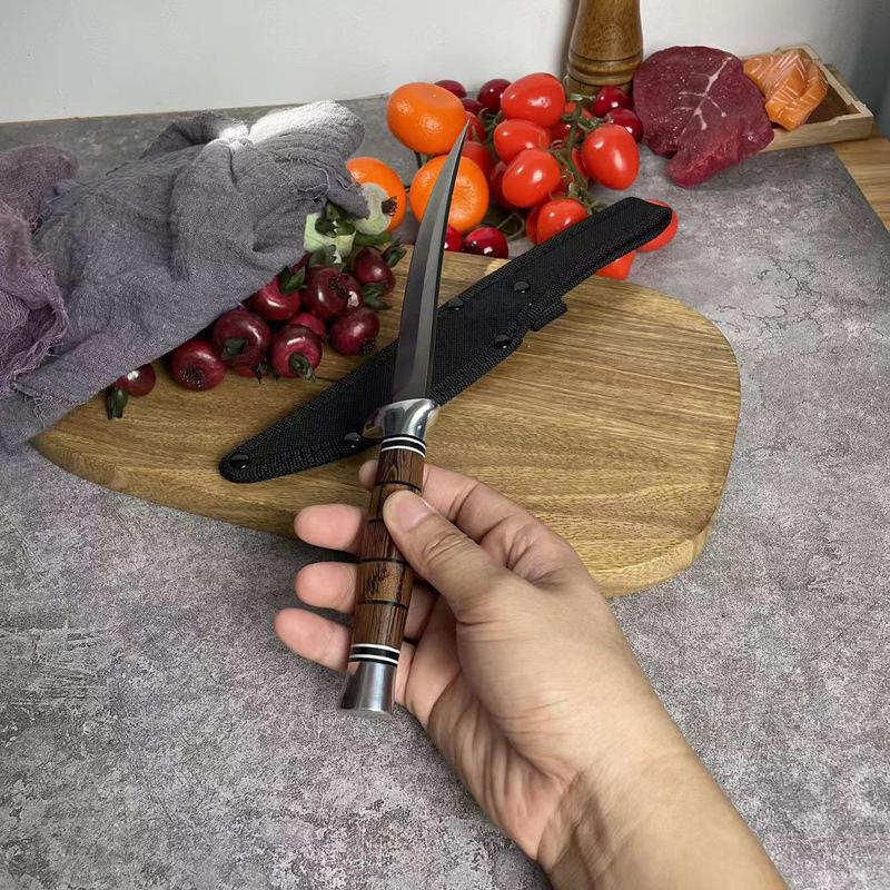 Cuțit de pescuit 5CR15Mov Cuțit de măcelar pentru dezosare forjată pentru carne, legume, cuțit de tăiat carne