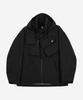 Kalapatthar 3Layer Offset Zip Pocket Hooded Jacket - Black