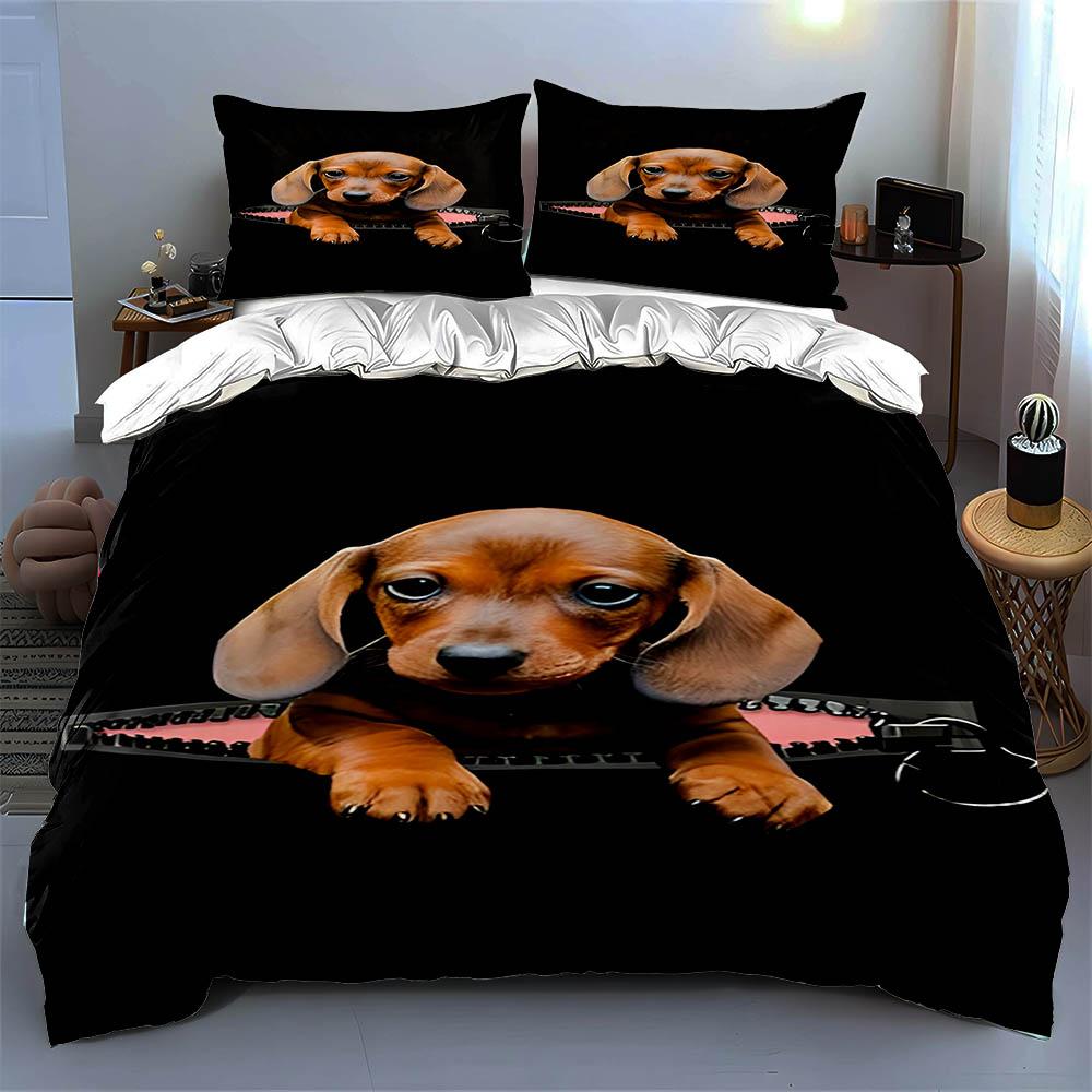 Dachshund Zipper Design. Bedding Duvet Cover Sets Duvet Covers Pillowcases Gifts (1 * Duvet Cover 2 * Pillowcases, Without Duvet Insert)