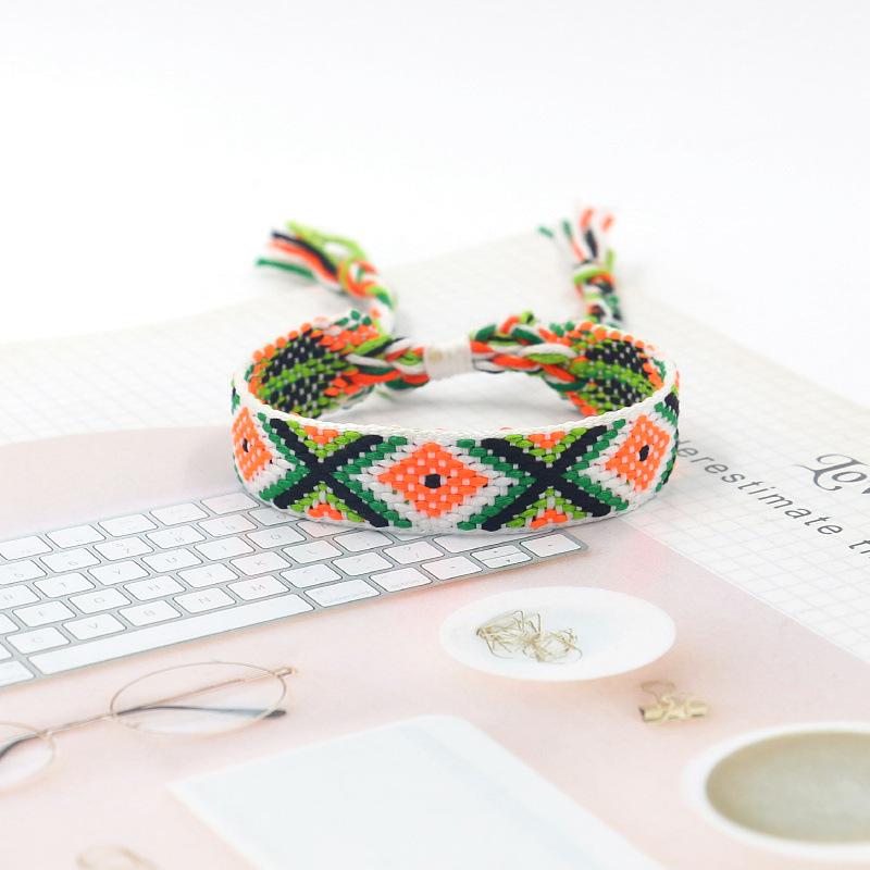 

Colorful Nepal-Style Woven Rainbow Friendship Bracelet