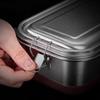 ZISIZ 304 Stainless Steel Square Double-Layer Lunch Box
