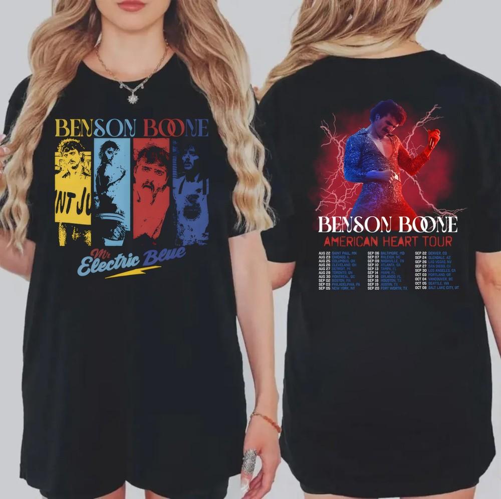 

Benson Boone American Heart Tour T-Shirt Concert 2025 Tour Dates Shirt Unisex T-Shirt XL
