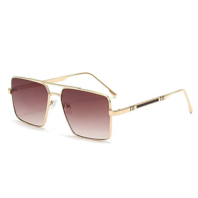 Fashion Stylish Metal Large Frame Sunglasses Square Outdoor Protection Sun
