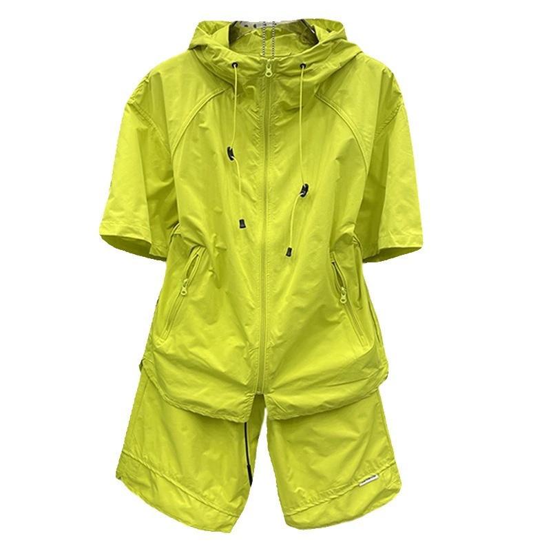 Summer Thin Hooded Quick Drying Casual Suit Trendy Men's Couple Short Sleeved Shorts Youth Korean Version Loose Two-piece Set