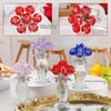 Scandinavian Style Crystal Tall Bottle with Blooming Seven-Headed Roses Eternal Love Theme Creative Home Table Setting