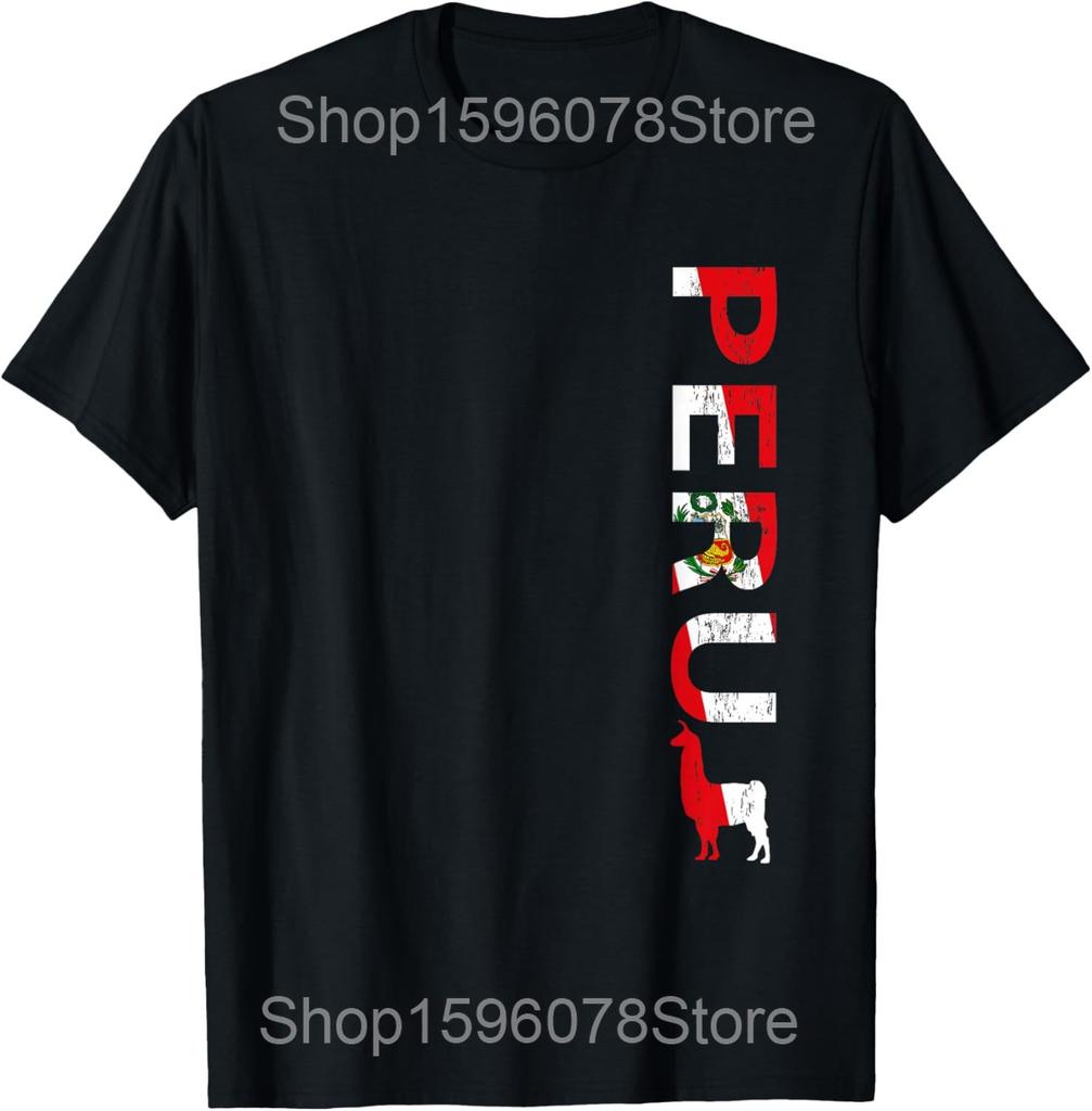 Vintage Flag of Peru Love Your Country T Shirts Unisex Women Cotton Humor Streetwear Tee Shirt Short Sleeve Unisex Loose Clothing