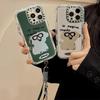 Trendy and Cool Dog-shaped Mirror Case for Couples, Compatible with IPhone 16, Apple 15, 17 Pro Max, Dropshipping Available, High-quality Wrist Strap
