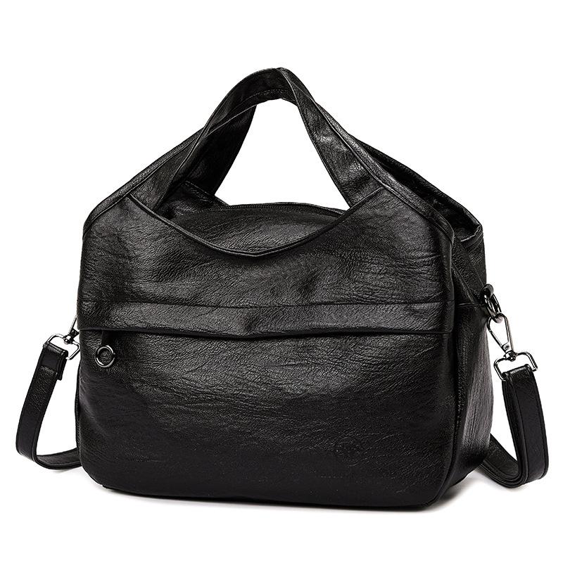 Soft texture casual commuter shoulder bag new retro large capacity simple casual new bag