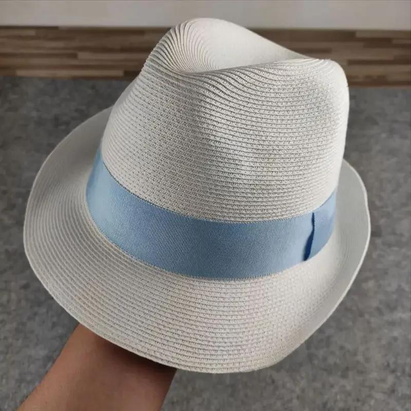 Unisex Foldable Straw Sun Hats Men Women Fashion Summer Sunscreen Beach Hat Retro Jazz Panama Cowboy Fedora Hat  sale