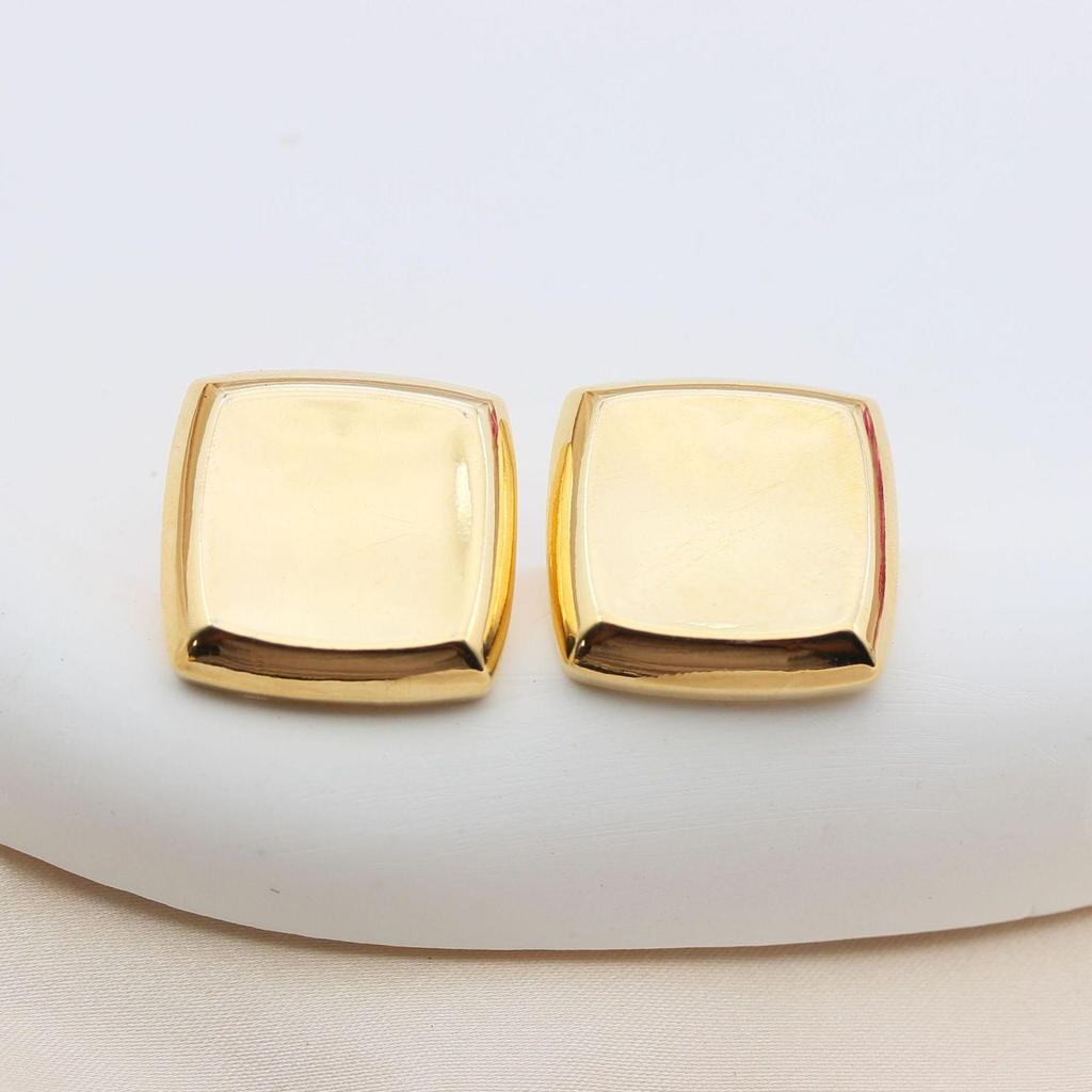 Übertriebene Kupfer Quadratische Hochglanz Ohrstecker - Damen Modeschmuck