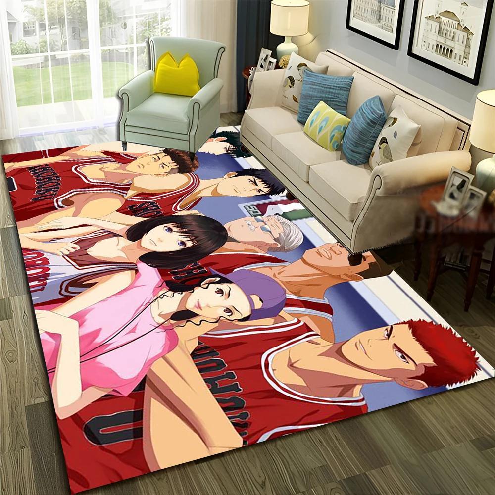 3D Basketball Anime Slam Dunk Cartoon Carpet Rug for Home Living Room Bedroom Sofa Doormat Decor,kid Area Rug Non-slip Floor Mat