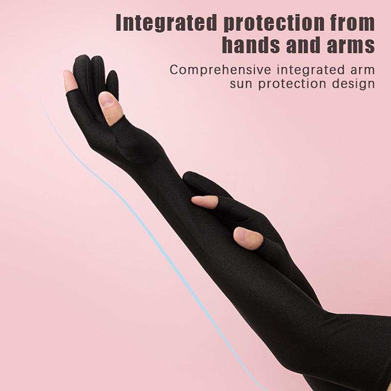 Ice Silk Sleeves Women Summer Sun Protection Men Fishing Cycling Breathable Two-Finger Non-Slip Gloves Mountaineering Gloves