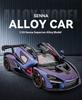 Maßstab 1/24 Mclaren Senna Legierung Metall Diecast Automodell Sound & Licht Sammlung Hobby Super Racing Serie Feiertag Geburtstagsgeschenk für Jungen