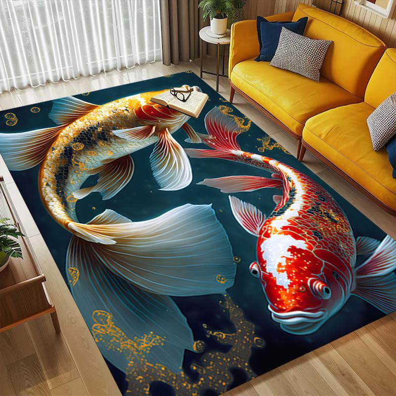 Koi Fish Living Room Nonslip Area Rug Soft Carpet For Bedroom Game Playroom Sofa Office Home Decor Doormat Christmas Gift C9302674