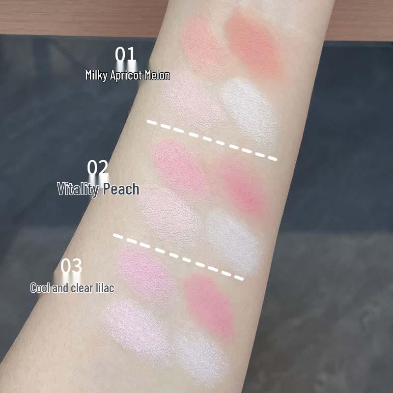 HERORANGE Heart-to-Heart Blush & Highlighter Palette - Natural Face Brightening & Contour.