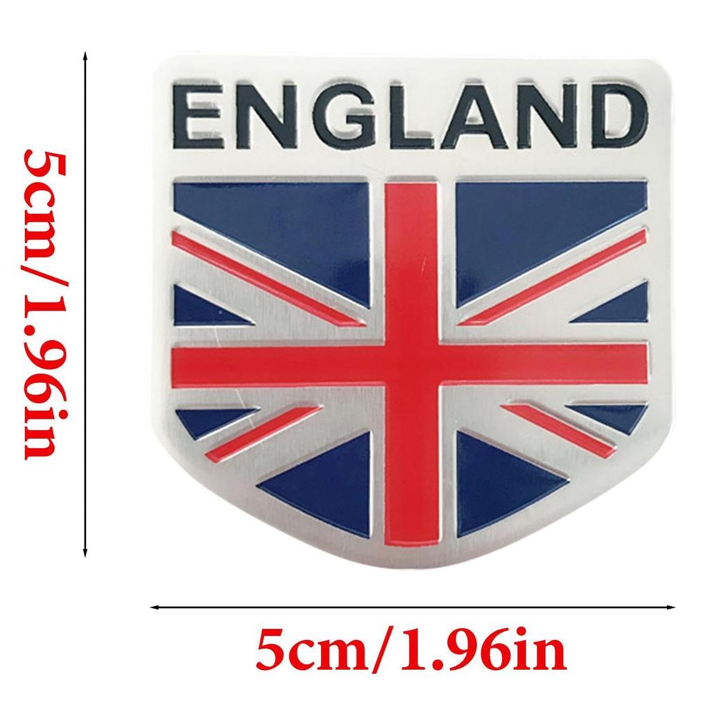 UK Car Emblem Sticker - England British Flag Metal Emblem Sticker, Union Jack UK