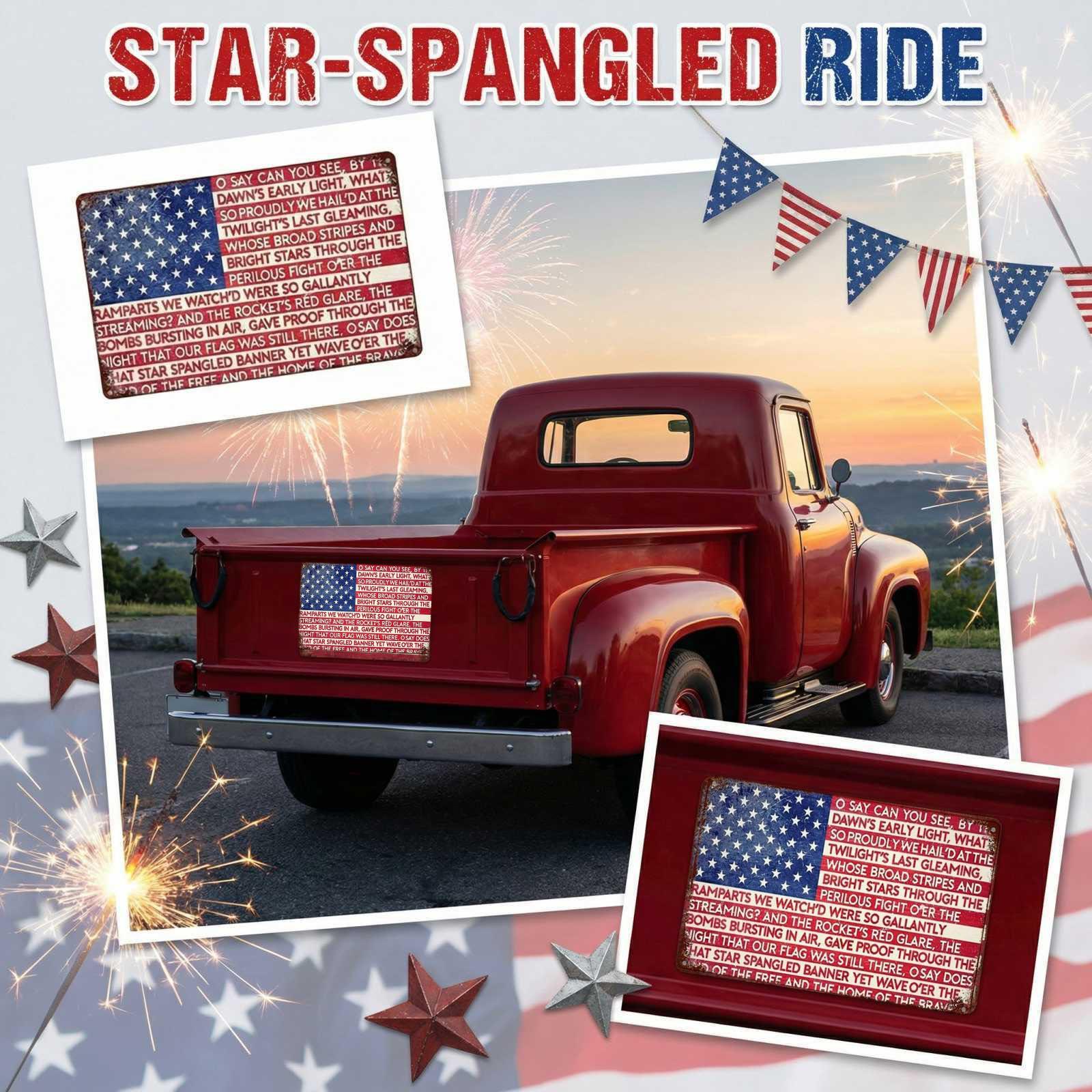 

Independence Day Stars And Stripes Decoration Car Body Sticker S червоний