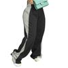 Women's Fashionable Color Blocked Elastic Waistband Versatile Straight Leg Casual Sweatpants Pants