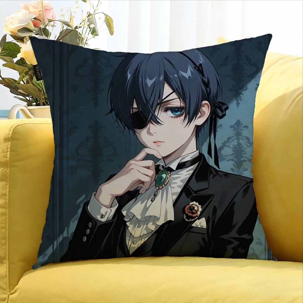 Ciel Phantomhive Anime Various Sizes Square Pillow Case For Car Home Bedchamber Decor