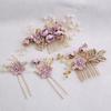 4pcs Tiaras Artificial Flower Bridal Hair Combs Pearl Comb Handmade Wedding Hair Decorative Sweet Headdress Bridal Wedding