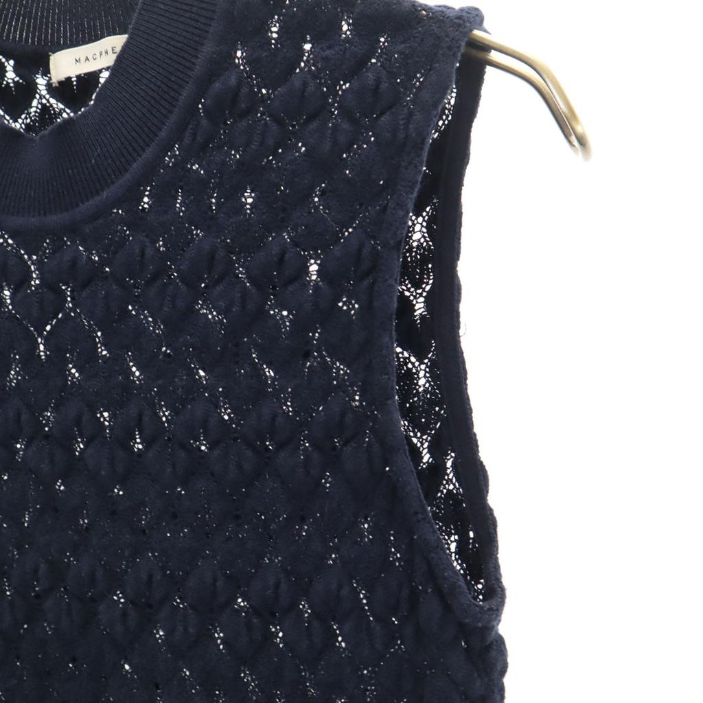MACPHEE No Sleeve Knit S Navy Women Used