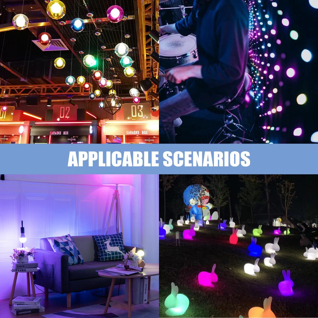 16 Colors RGB Bulb LED Multicolor Bulb E27 Base Lighting Dimmable 24 Key Remote Control Atmosphere Neon Light
