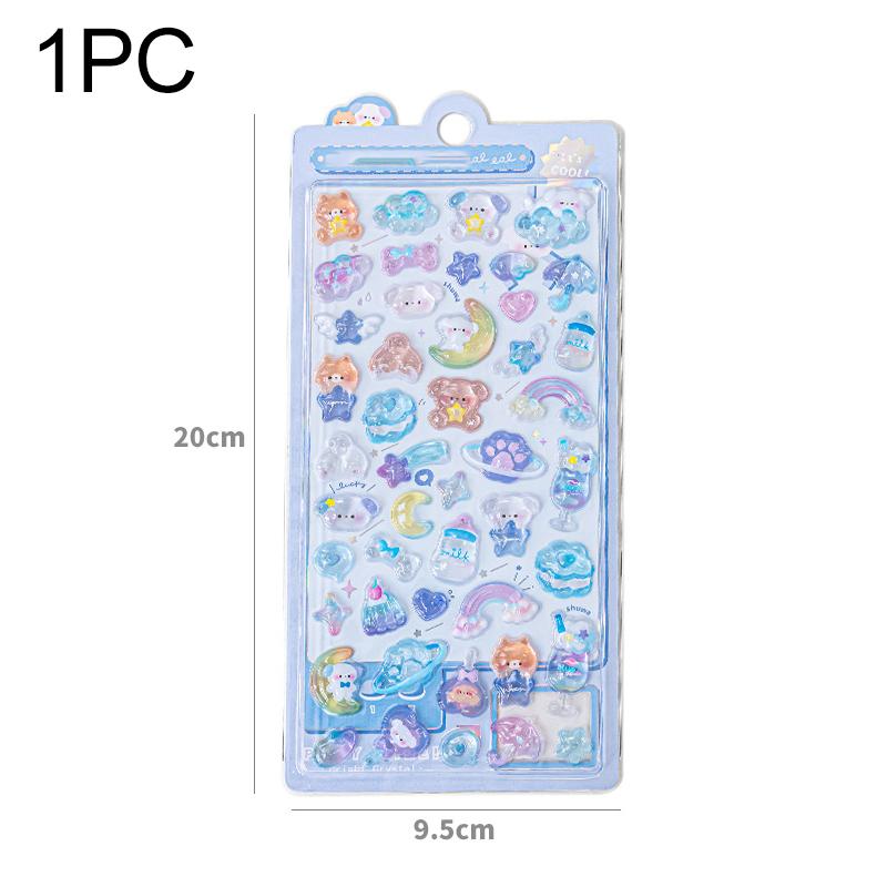 1pc 3D Relief Journal Decorative Stickers Kawaii Candy Ghost Bread Drop Scrapbooking Phone Stickers Stationery Sticker TMZ