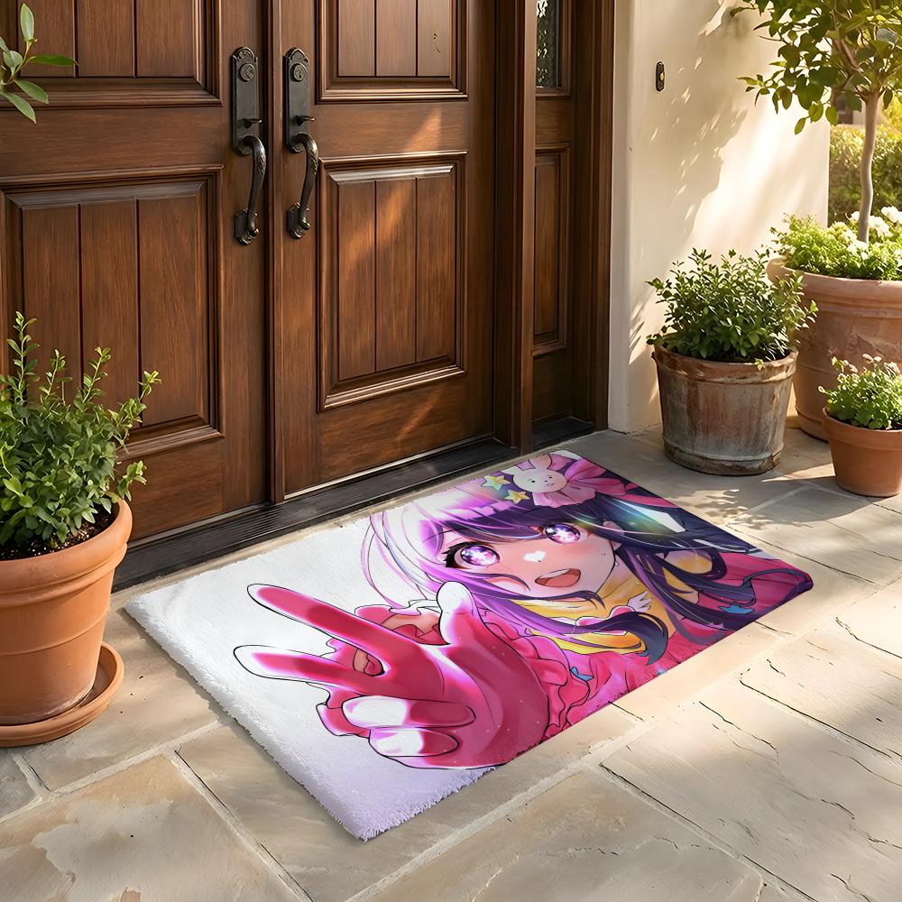 Floor Mat Soft Flannel Rug Non Slip Absorbent Mat for Bathroom Bedroom Home Decor H Hoshino Ai