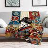 "Japanese Floral Kimono Art Print - Vibrant Traditional Design"Blanket Flannel Throw Blanket for Sofa, Bed, Travel, Camping, Office, Couch,