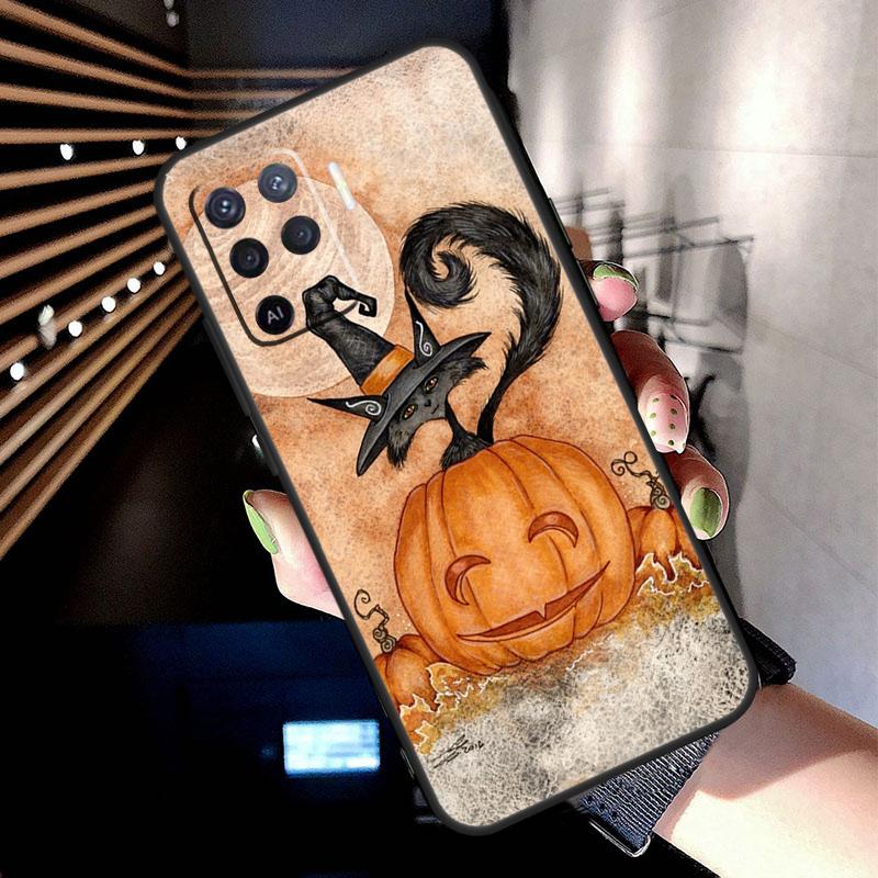 Magic Cat The Witches Case For Oppo A38 A18 A78 A98 A58 A60 A80 A40 A96 A76 A16 A94 A74 A54 A15 A17 A57 A77 A5 Pro
