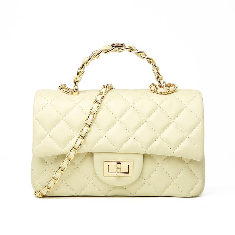 Xiaoxiangfeng leather rhombus chain bag women's handbag high-end new versatile single shoulder messenger small square bag