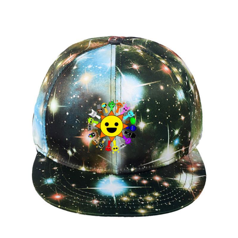 Sprunki Printed Fashion Baseball Cap Adjustable Starry Sky Design Wide Brim Hat