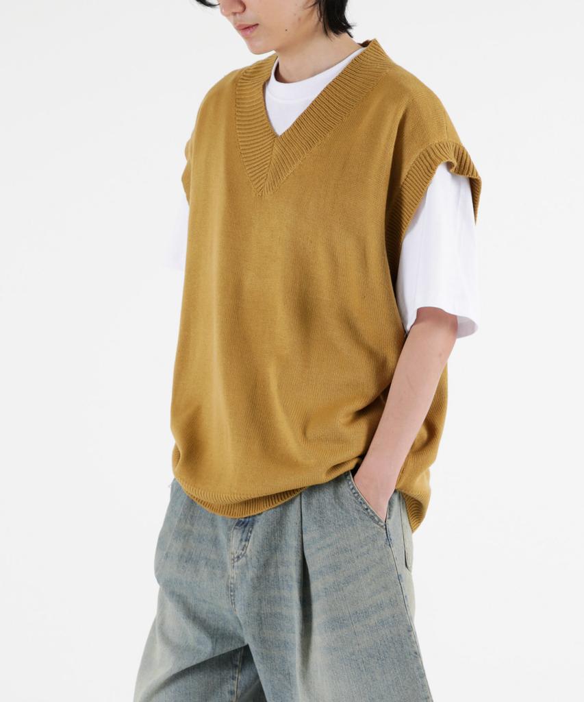 UMM Drop Shoulder Oversized Knit Vest 3 Colors