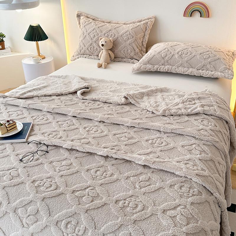 2025Ny Varm Taft Myk Fortykket Korallfleece Teppe Kasteteppe