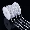 50CM 1M Plastic Imitation Pearl Ball Beaded Chain 3-8mm Multisize Beads Copper Chains Necklace Earring Cloth DIY Jewelry Making