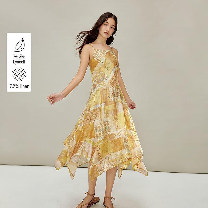 Женское неровное платье-майка INMAN из лиоцелла и льна XL