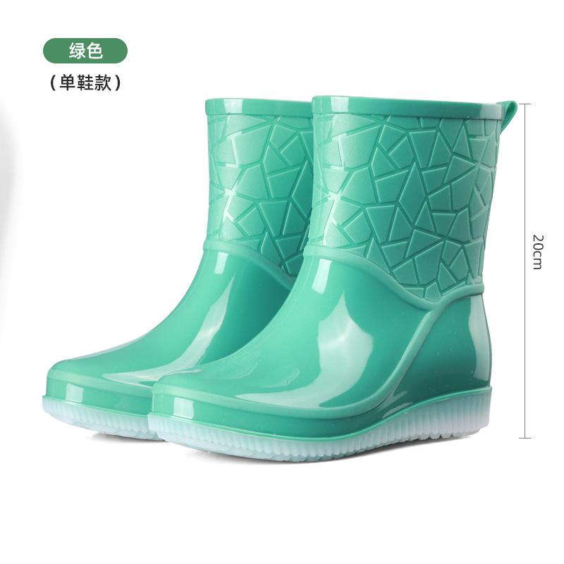 New non-slip waterproof flat-bottomed fashion rain boots for women, medium tube fashion for women, adult thick-soled rain shoes for women