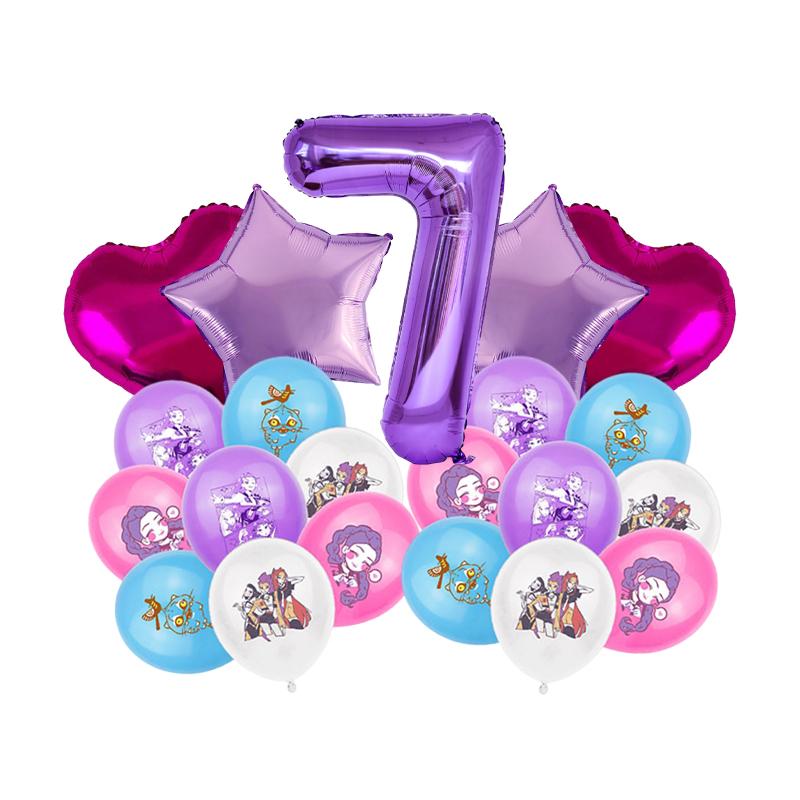 Baloane de petrecere Kpop Demon Hunter K-pop Huntrix Fundal cu baloane de petrecere Kpop Hunter Warrior Consumabile pentru petrecerea de ziua de naștere