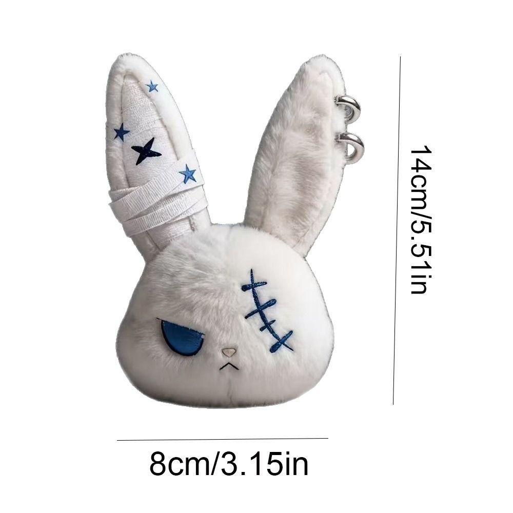 Plush Bunny Plush Keychain Gothic Style Rabbit Bag Charm Cute Plush Rabbit Pendant  Friends Gift