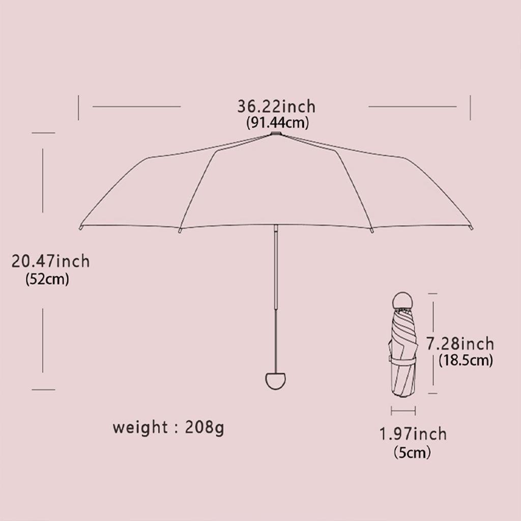 Mini Off Portable Sun Umbrella,Ultra-Light Capsule Pocket Umbrella,Black Glue High-Efficiency And Heat Insulation