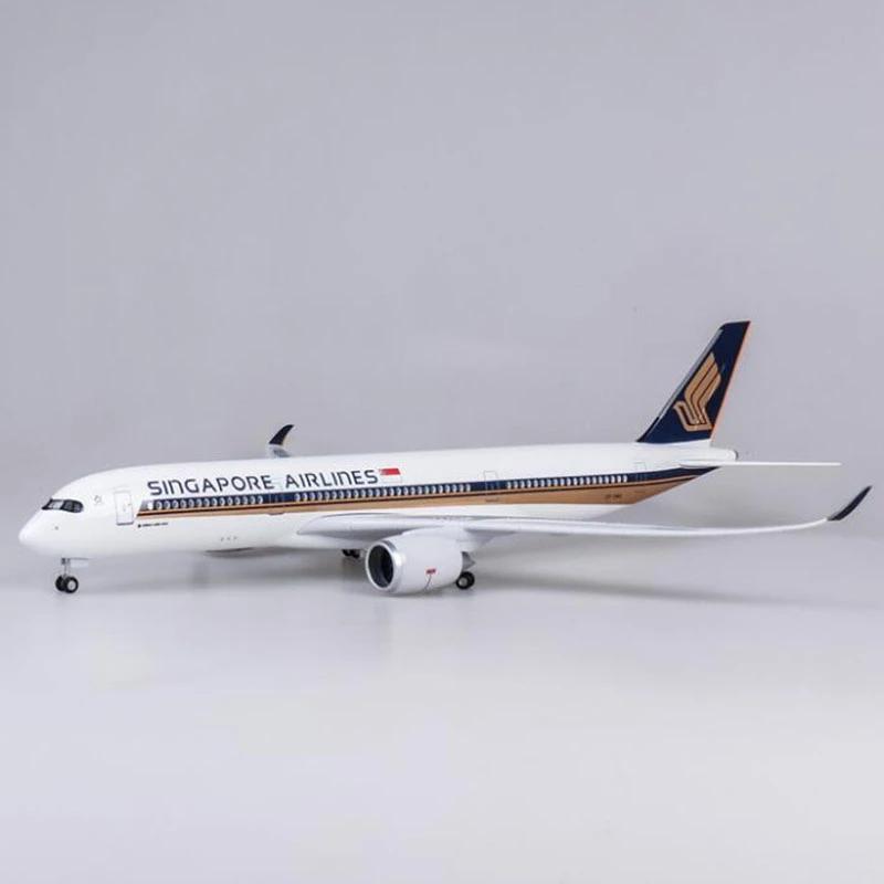 47cm Singapore Airlines A350 Simulation Civil Airliner Aircraft Model Airbus Scale 1:142 Collection Gift With Wheeled Light