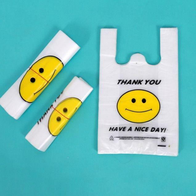 Thickened Smile Face Plastic Bag for Takeout and Shopping