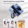 Dual-Position Carbon Steel Phone Stand with Fill Light for Outdoor Streaming